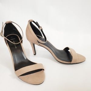 cream wide fit heeled sandals